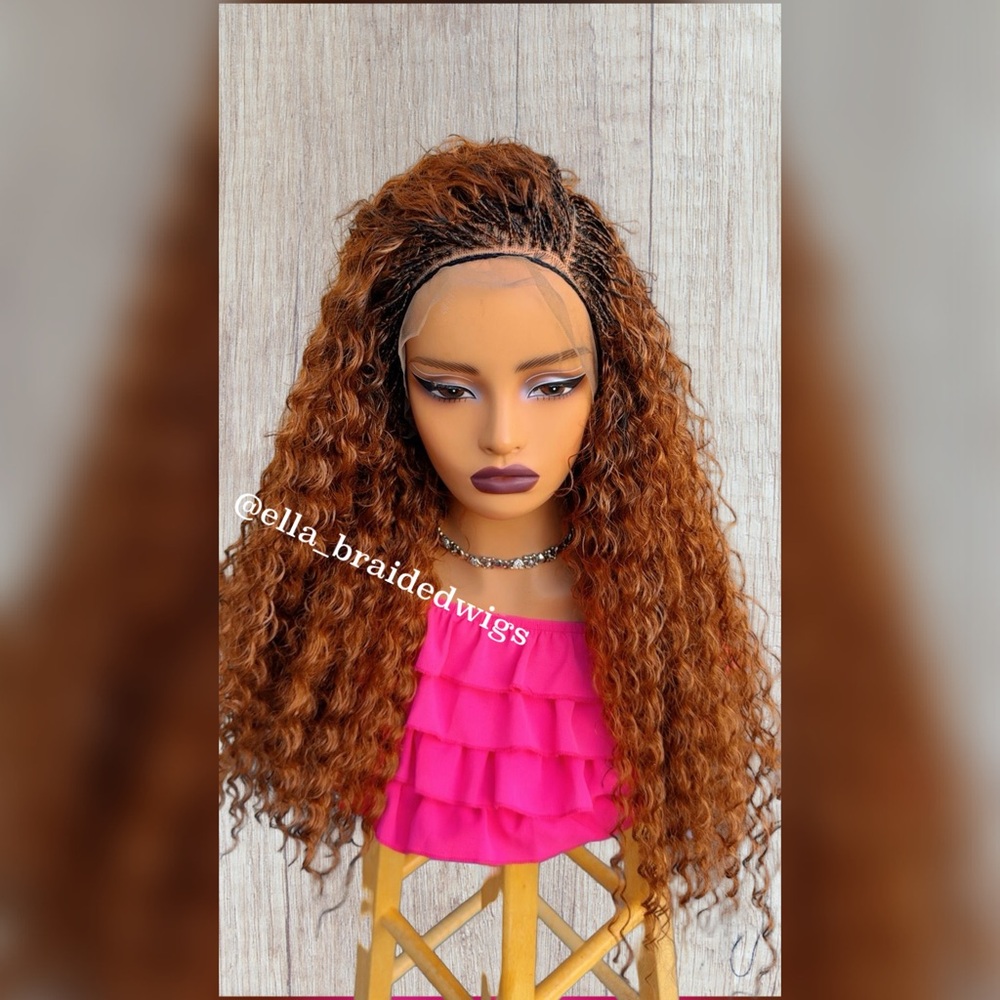 Curly Brown Lace Front Wig Braided Wigs